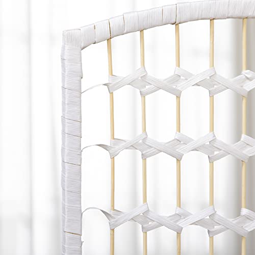 HOMCOM 4 Panel Room Divider, Folding Privacy Screen, 5.6', White | Room Separator, Wave Fiber Freestanding Partition Wall Divider - color: White, size: 4 Panel