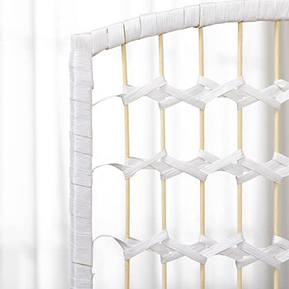 HOMCOM 4 Panel Room Divider, Folding Privacy Screen, 5.6', White | Room Separator, Wave Fiber Freestanding Partition Wall Divider - color: White, size: 4 Panel