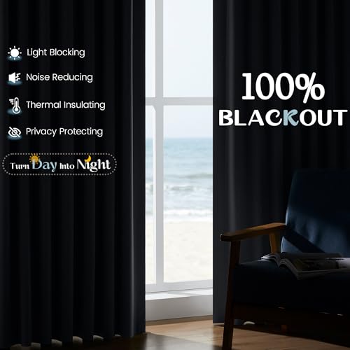 UHITECH Short Pinch Pleated Blackout Curtains 35 Inch Long Light Blue | Suitable for Kitchen/Living Room/Small Window/Basement, Thermal Insulated, Noise Reducing, UV Protection, Privacy, Modern - color: #06 Light Blue, size: 40"W x 35"L (Pack of 2)