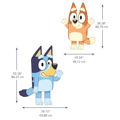 RoomMates Bluey and Bingo Character Blue Peel and Stick Wall Decals, RMDM5560 - style: Bluey & Bingo