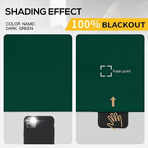 Yakamok Emerald Green Blackout Curtains 72 inches for Living Room, 38" Wide | Thermal Insulated Window Treatment Total Blocking Panels with Black Liner for Living Room/Dining Room Grommet Top 2 Panels - color: Emerald Green, size: 38"W x 72"L (Pack of 2)