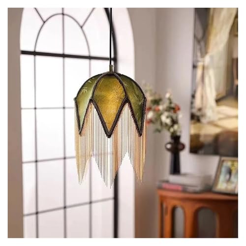 Chandelier, V-intage Tassel headboard Pendant Light, French Cloth lampshade, Bedroom Small Chandelier Apartment Room Ceiling Lighting(Warm) - size: Warm