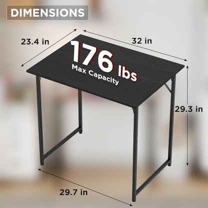 FDW 32 inches Office Small Computer Desk/Home Office Desk/Study Student Writing Desk/Modern Simple Style Desk,Black - color: Black, size: 32 Inches