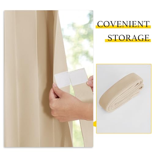 NICETOWN Biscotti Beige Room Darkening Kitchen Curtains 36 Inches Long | Farmhouse Small Window Drapes with Rings Energy Efficient Privacy Shades for Classroom Living Room, W38 x L36, 1 Panel - color: Biscotti Beige, size: 38"W x 36"L (Pack of 1)