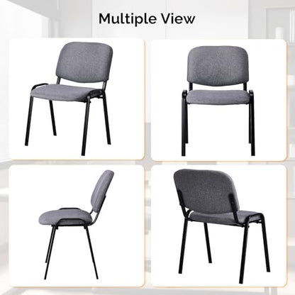 VINGLI 5-Pack Waiting Room Chairs, Stackable Chair for Office, Fabric-Grey | Stacking Chairs, Armless Church Chairs, Space-saving, Guest & Reception, Office Lobby, Business Hall - color: Fabric-grey, size: 5-pack