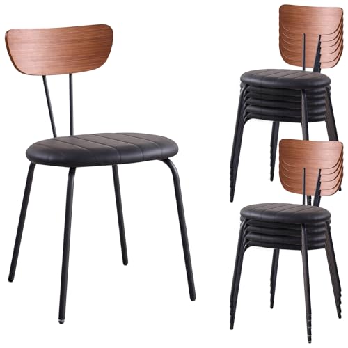Stackable Guest Chairs Set of 12, Upholstered Waiting Room Chairs with Metal Legs for Reception, Breakroom, School, Meeting, Office - color: Deep Black, size: Set of 12