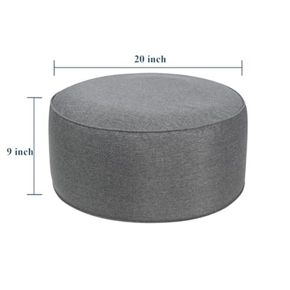 FUNHOME Inflatable Stool Ottoman Footrest with Handle D20 xH9-Dark Grey | Indoor Outdoor Footrest Seat, Water-Repellent, Footstool Pouf for Home Patio Garden and Camping Use - color: Dark Grey