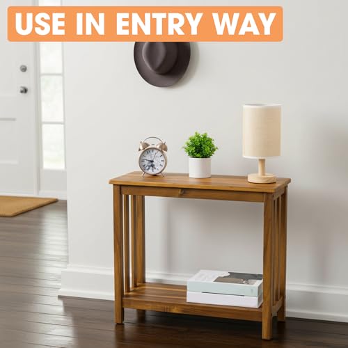 ENKEZI Narrow End Table with Shelf – Slim Side Table, Nightstand for Small Spaces, Bedroom, Living Room, Balcony or Outdoor Use (Minimalist II) - style: Minimalist II