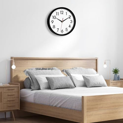 4 Pcs Multi Time Zone Wall Clock Silent Non Ticking Quartz Battery Operated | 10 Inch Black Modern Wall Clock Quiet for Classroom Clocks for Living Room Garage Office Home Bedroom Kitchen Bathroom - size: 10 Inch