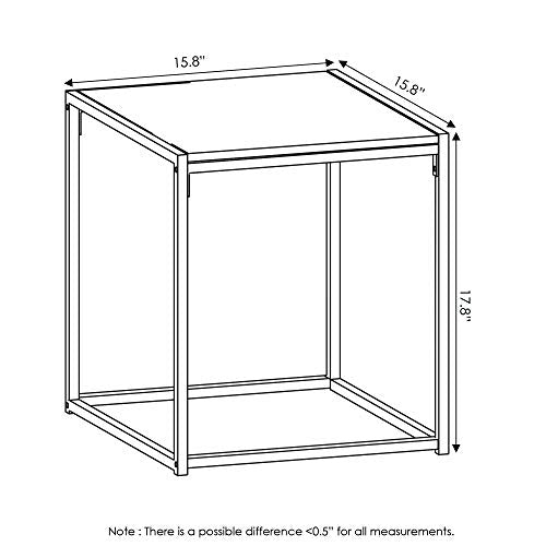 FURINNO Camnus Modern Living End Table, Columbia Walnut, 15.75 in x 15.75 in x 17.83 in - color: Columbia Walnut, size: 1-Tier, 15.75" Square