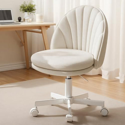 GTPLAYER Small Ergonomic Tall Office Chair, Computer Desk Chair with Wheels Versatile Height Use: Office to Bar Stools (or Standing Desk), Vanity Chair with Back PU Leather Shell Design for Gift - color: Pu-white