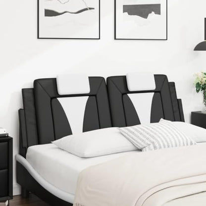 54-inch Double Headboard Cushion, Faux Leather Upholstered Padded Bed Backrest for Reading and Relaxation, Modern Wall-Mounted Bedroom Headboard, Black - color: Black, size: 54 in Double