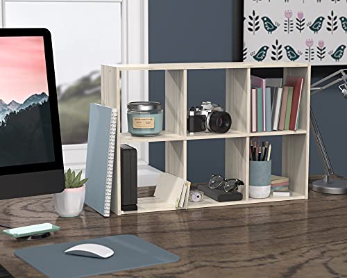 ClosetMaid 5430 Mini 6-Cube Desktop or Wall Mount Organizer, Bleached Walnut - color: Bleached Walnut