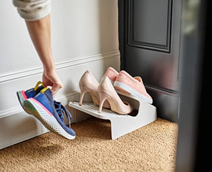 Joseph Joseph Shoe-in 2-Tier Space Saving Shoe Rack Organizer, Holds up to 3 Pairs, Small- Ecru - size: Small