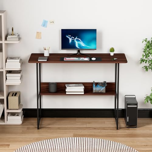 Computer Desk,Home Office Writing Study Desk with Storage Shelf Makeup Dressing Table Simple Study Desk for Home Office Bedroom 47 Inch
