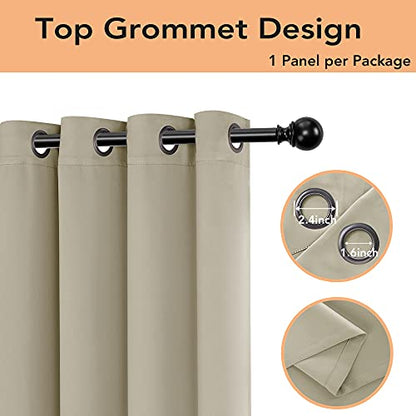 BONZER Room Divider Blackout Curtains, Wide Wall Screen Partitions | Room Darkening Noise Reducing Window Treatment Drapes for Bedroom, 84L x 70W Inch (7L x 5.8W ft), 1 Panel, Cream - color: Cream, size: 70"W x 84"L (Pack of 1)