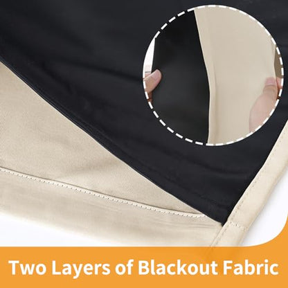 YoungsTex 100% Blackout Curtains 40 Inches Long, Thermal Insulated Black Out Drapes with Grommet Heavy Layer for Living Room Window, Champagne, 42 X 40 Inch, 2 Panels - color: Champagne, size: 42"W x 40"L (Pack of 2)