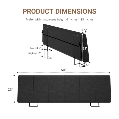 Queen Size Headboard Only-No Assembly Required, Black | Easy to use no assembly required, Linen fabric and extra-thick foam for added comfort, Modern style headboard queen size - color: Black, size: Queen