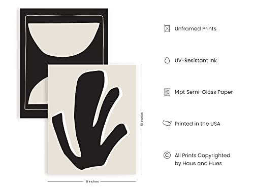 HAUS AND HUES Abstract Art Wall Decor - Set of 6 Modern Art Gallery Display, Abstract Minimalist Wall Art, Mid Century Modern Artwork, Modern Art Wall Decor Neutral Art (Unframed 8x10) - color: Abstract Gallery, size: 8"L x 10"W