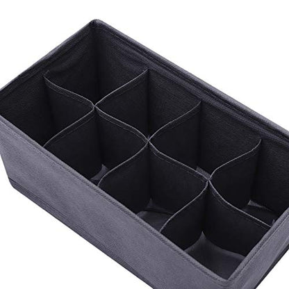 DIOMMELL 6 Pack Foldable Cloth Storage Box Closet Dresser Drawer Organizer Fabric Baskets Bins Containers Divider for Clothes Underwear Socks Lingerie Clothing, Dark Grey 00-0600 - color: Dark Grey
