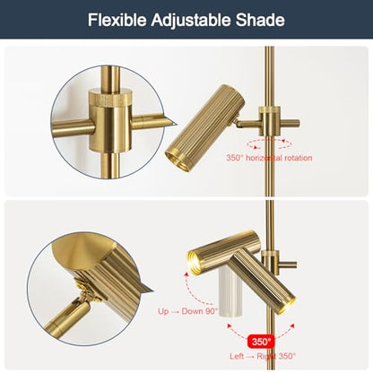 Modern Gold 2-Light Plug in LED Wall Sconce Light, 1 Pack | Vanity Wall Light 3000K Warm White Rotatable Shade Picture Light Wall Lamp for BLdroom, Living Room,Bulb Included - color: A-Gold