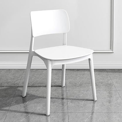 Set of 4/5/6 Plastic Dining Chair, Stackable Kitchen Chairs Modern Armless Side Chairs for Indoor Outdoor Living Room Restaurant, Space-Saving, No Assembly (5 Pack(15x17x31inch), White)