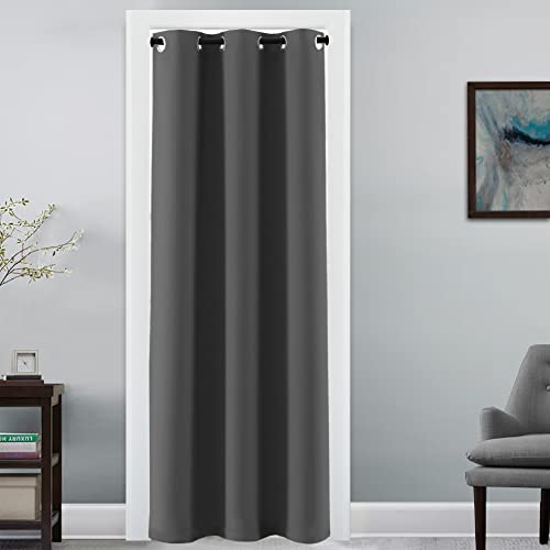 H.VERSAILTEX Doorway Curtain Blackout Closet Door Curtain Room Divider Window Treatment Curtain for Bedroom Thermal Insulated Privacy Drape Soundproof Grommet, 42 x 80 inches, 1 Panel, Charcoal Grey - color: Charcoal Gray, size: 42"W x 80"L (Pack of 1)