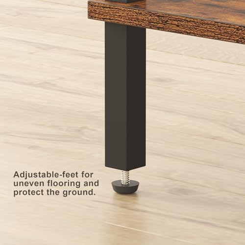 TUTOTAK End Table with Charging Station, Side Table Set of 2, Nightstand | 2-Tier Storage Shelf, Bedside Table with USB Ports, Sofa Table for Small Space Livingroom Bedroom Brown and Black TB01BB041 - color: Brown