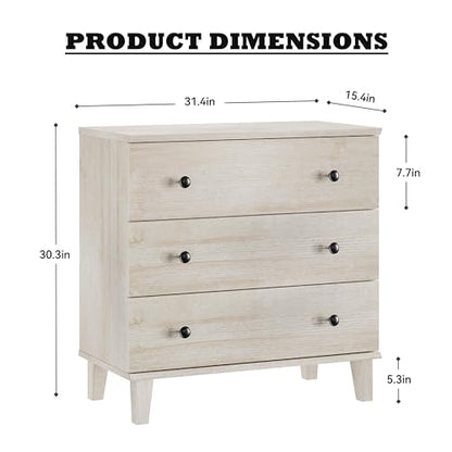 Rustic Drawer Dresser with 6 Drawers Storage Dressers Organizer for Bedroom, Living Roomm,Light Oak - color: Beige