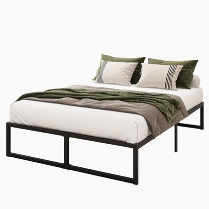 Lutown-Teen 14 Inch Queen Bed Frame with Heavy Duty Steel Slat Support | Sturdy Metal Platform Bed Frame Queen Size No Box Spring Needed, Noise Free, Easy Assembly, Black