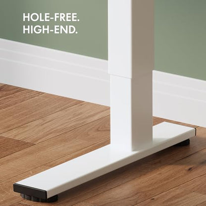 FLEXISPOT One-Piece 48" Standing Desk with Acrylic-Front Drawer, Fast-Assembly Ergonomic Sit-to-Stand Desk with MDF Top, 4 Height Memory Presets Touch-Control, Home Office Computer Workstation, White - size: 48"White+black