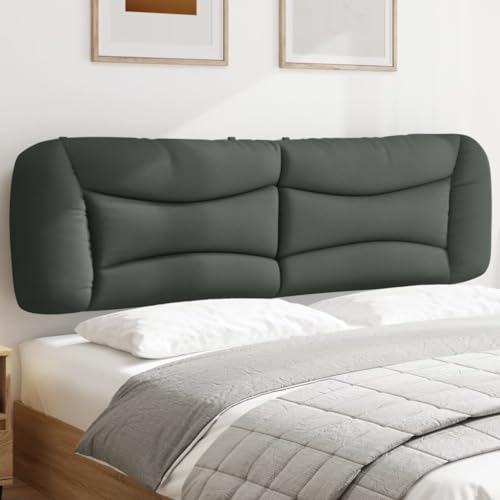 Wall Mounted Headboard Cushion for King Bed, 72 Inch Wavy Striped Upholstered Backrest Pillow, Breathable Fabric Reading Support for Bedroom, Dark Gray - color: Dark Gray 3