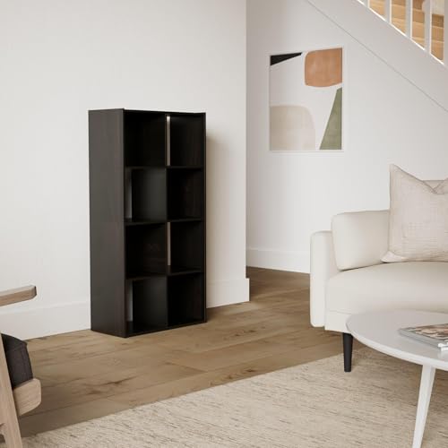 Furinno Pelli Cubic Storage Cabinet, 4x2, Espresso | 11.6 x 24.2 x 47.4, Open & Closed Back Cubes, Storage Organizer Cabinet, for Living Room, Bedroom, Home Office - color: Espresso, size: 8-Cube