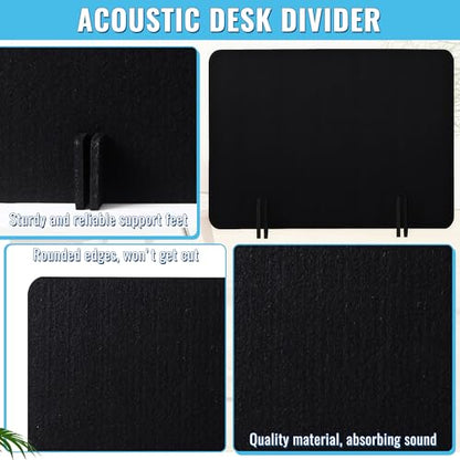 Desk Privacy Panel Set, Desk Partition Cubicle Wall Freestanding Noise-Reduction Panels Room Divider, Soundproof Partition with Support Feet for Office or Home Use (Black, 40 * 60 cm) - color: Black