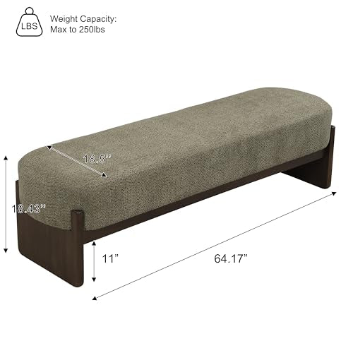 Elegant Upholstered Loop Yarn Ottoman, Dark Green End of Bed Entryway Benches, Corner Dining Bench Shoe Stool for Indoor Bedroom Living Dining Room (Dark Green) - color: Dark Green