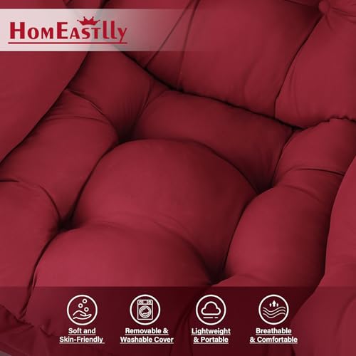 Lazy Chair with Ottoman, Soft Comfy Chair for Bedroom, Burgundy | Reading Accent Lounge Chair with folding Foot Stool for Living Room Dorm Apartment, sturdy metal frame - color: Burgundy