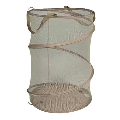 Household Essentials Pop-Up Mesh Laundry Hamper, Beige - color: Beige