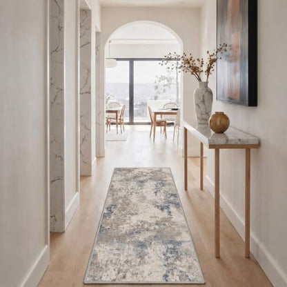 BEIMO 5X7 Modern Abstract Area Rug, Washable Non Slip Soft Living Room Rug | Artistic Rug in Dusty Beige, Soft Faux Wool Rug for Bedroom and Dining Room, Non-Shedding, Easy Care, Lightweight, Low Pile - color: Dusty Beige-4, size: 5' x 7' (Rectangular)