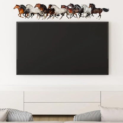 Removable Running Horse Wall Decal 48" × 9" Vinyl Horse Wall Art Stickers for Living Room Bedroom Classroom Office Decor - style: Horse