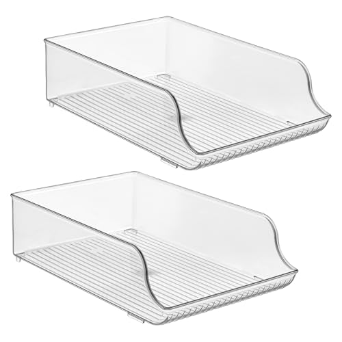 iDesign Plastic Water Bottle Organizer, Clear, 2-Pack | For Fridge, Bottle Holder, For Kitchen and Pantry - style: Pack of 2