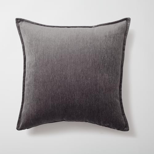 Woven Jacquard Throw Pillow Cover, Pack of 1 Textured Decorative Cushion Covers for Sofas, Couches, Bed, Home Décor, Fade Resistant Pillow for Sofa & Couch, Eliza, Anthracite, 20x20 Inch - color: Anthracite, size: 20" x 20" (Pack of 1)
