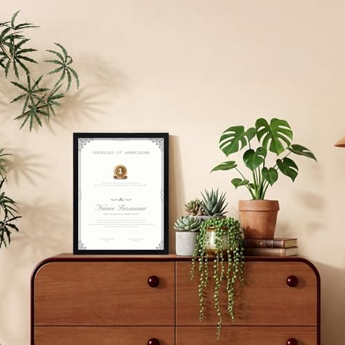 8.5x11 Picture Frame Black Set of 9, Diploma Frame with Acrylic Plexiglass for Pictures, Certificate Degree Document Frame Tabletop and Wall Mounting Display - color: Black, size: 8.5x11