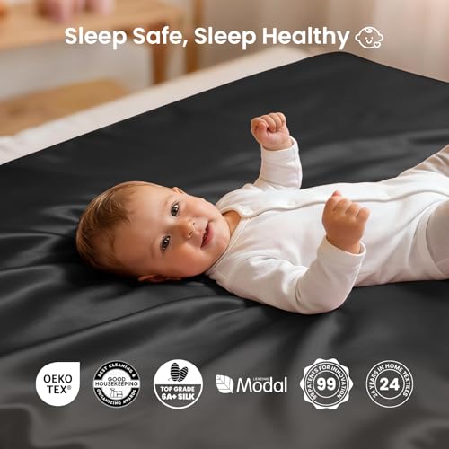 THXSILK Luxury Full Silk Duvet Cover Set 3 Pieces, Extra Soft, Breathable & Cooling Bedding Set, Machine Washable & Durable, 1 Duvet Cover & 2 Pillowcases with Zipper Closure(Black) - color: Black, size: Full (3 pcs)