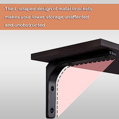 Long Wall Shelves, 23.6Inch Wooden Wall Mounted Shelves, Set of 2 | Floating Book Shelves, Metal Brackets, Easy Assembly, Max Load 22lbs, Wall Storage Ledges, Bedroom/Bathroom/Kitchen, Espresso - color: Espresso, size: 23.6 Inch