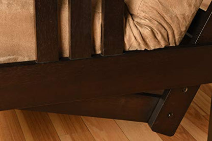 Kodiak Furniture Monterey Futon Set with Storage Drawers, with Espresso Base and Peter's Cabin Mattress - color: Peter's Cabin, size: Drawers Included, style: Espresso Finish