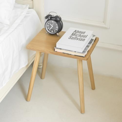 AWASEN Side Table, Small End Accent Table for Living Room Bedroom Office Small Spaces, Modern Wood Side Table Nightstand with Solid Wood, Easy Assembly, (Natural) - color: Natural
