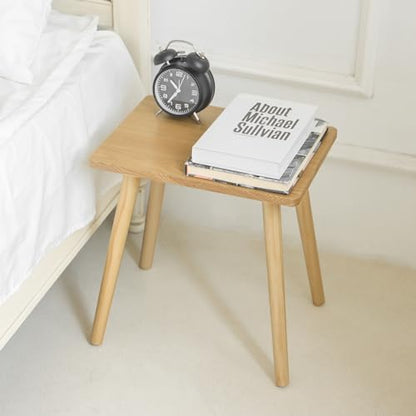 AWASEN Side Table, Small End Accent Table for Living Room Bedroom Office Small Spaces, Modern Wood Side Table Nightstand with Solid Wood, Easy Assembly, (Natural) - color: Natural