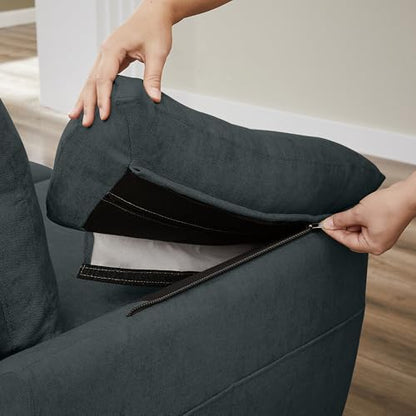 Small Loveseat Sofa, 57" Mid Century Modern Love Seat, 2 Seater Couches for Living Room, Bedroom, Small Spaces, Dark Grey - color: Dark Grey