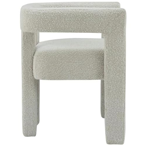 Meridian Furniture Athena Collection Modern | Contemporary Boucle Fabric Upholstered Accent | Dining Chair, 25" W x 21" D x 27" H, Cream - color: Cream