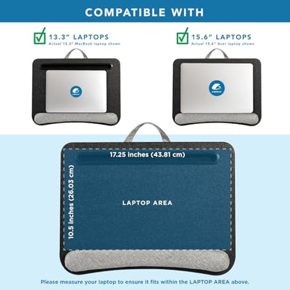 LAPGEAR Portable Laptop Lap Desk – Black, Fits 15.6" Laptops - color: Black Leather